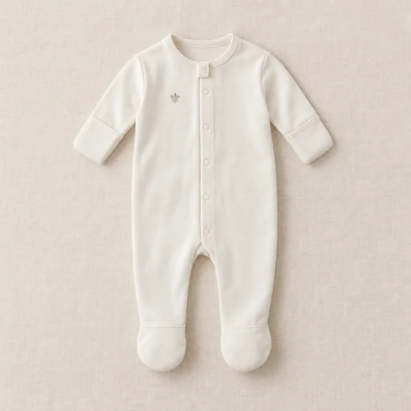 Le Lys Footie in lys ivory pima