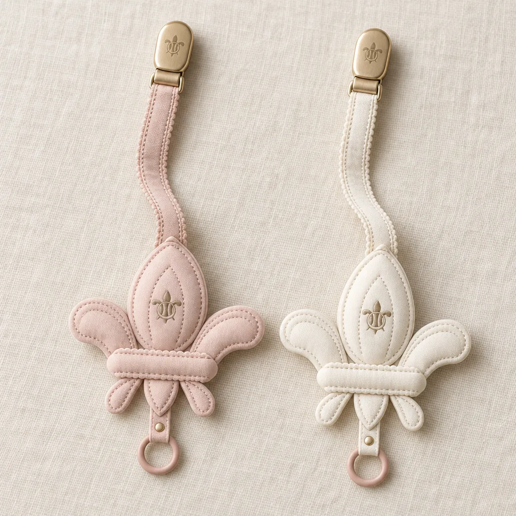 Le Lys Rattle Clip · Rose, view 1