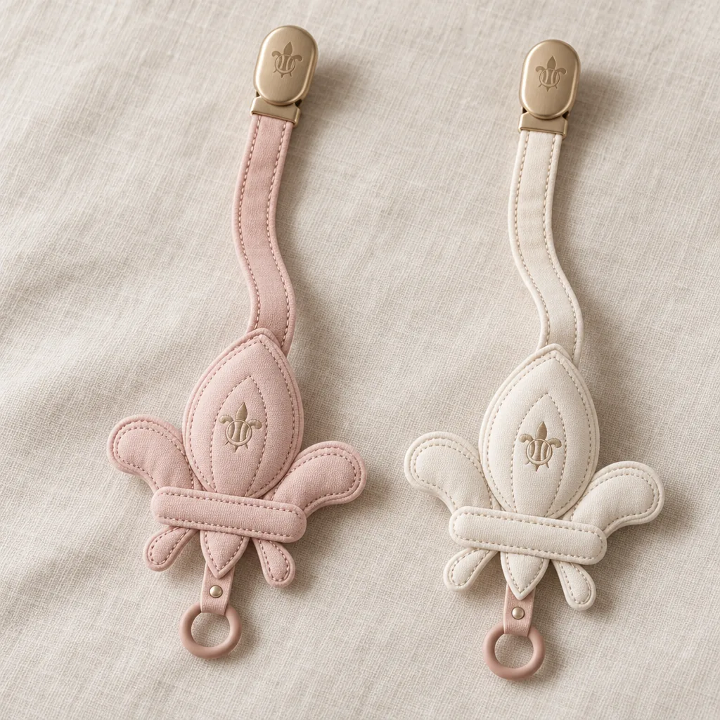 Le Lys Rattle Clip · Rose, view 3
