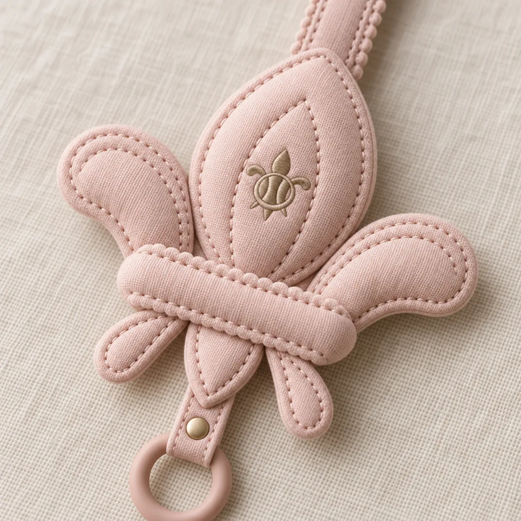 Le Lys Rattle Clip · Rose, view 2